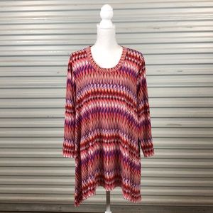 Premise Women’s XXL 3/4 Sleeve Top Zig Zag Multi